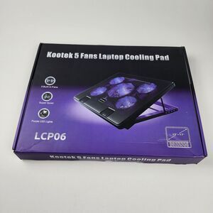 Kootek Gaming Laptop Cooling Pad 5 Fan Cooler Adjustable Stand Purple OB